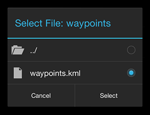 Deesha Android app: Selecting KML/KMZ file