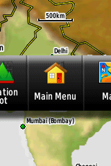 Garmin GPS Page Menu