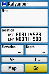 Garmin GPS Kalyanpur waypoint