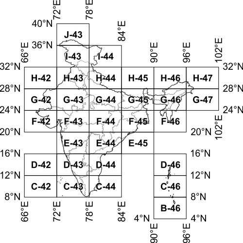 Open Series Map (OSM) map numbering 6°×4° index